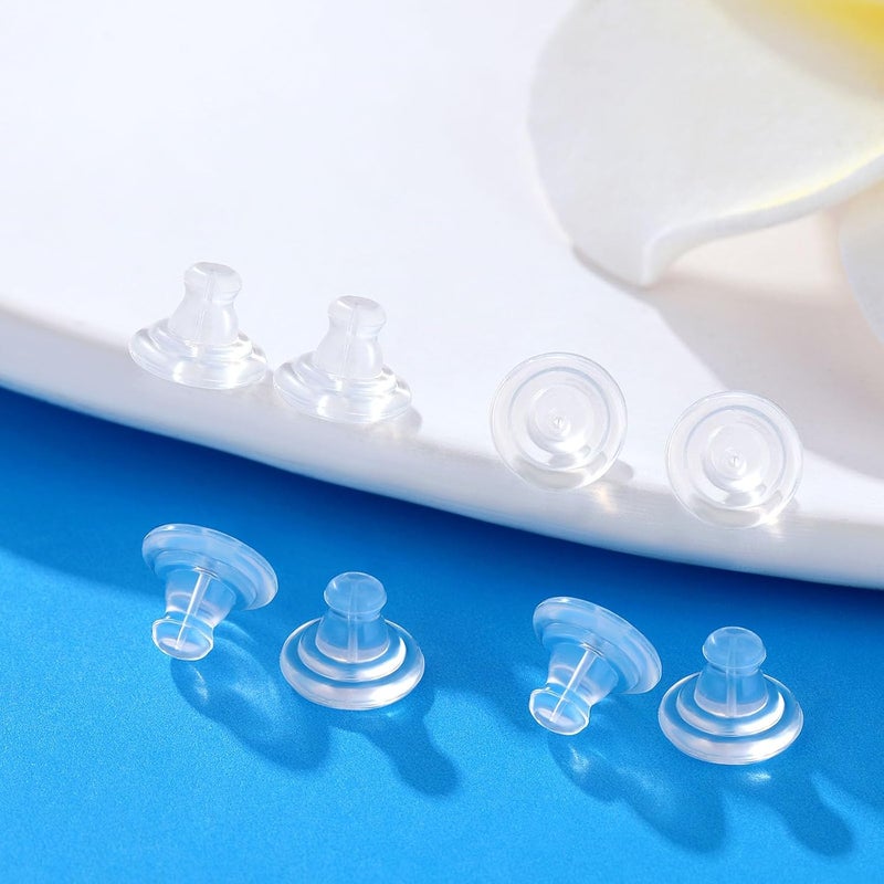 Moconar Silicone Earring Backs, Transparency Secure Earring Backs for Studs, Hypoallergenice Backings Replacements for Studs/Droopy Ears, No-Irritate for Adults (Clear) - Image 2